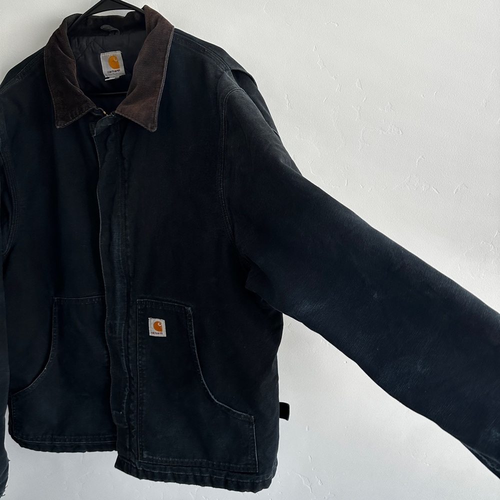 Carhartt J002 Arctic Quilt Lined Duck Canvas Work USA Jacket Black XL Tall - Picture 4 of 10